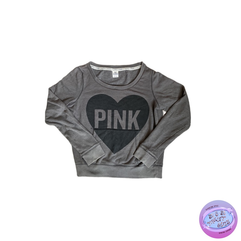 PINK Heart Crewneck